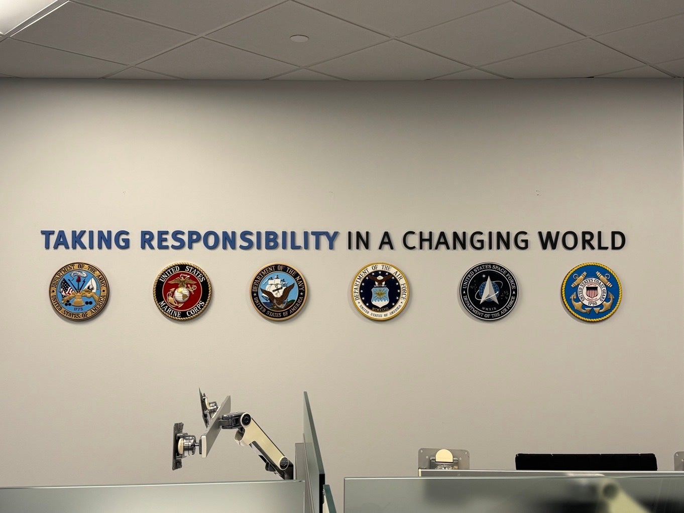 Rheinmetall Office Branding – Direct Print Acrylic Artwork Installation in McLean, VA