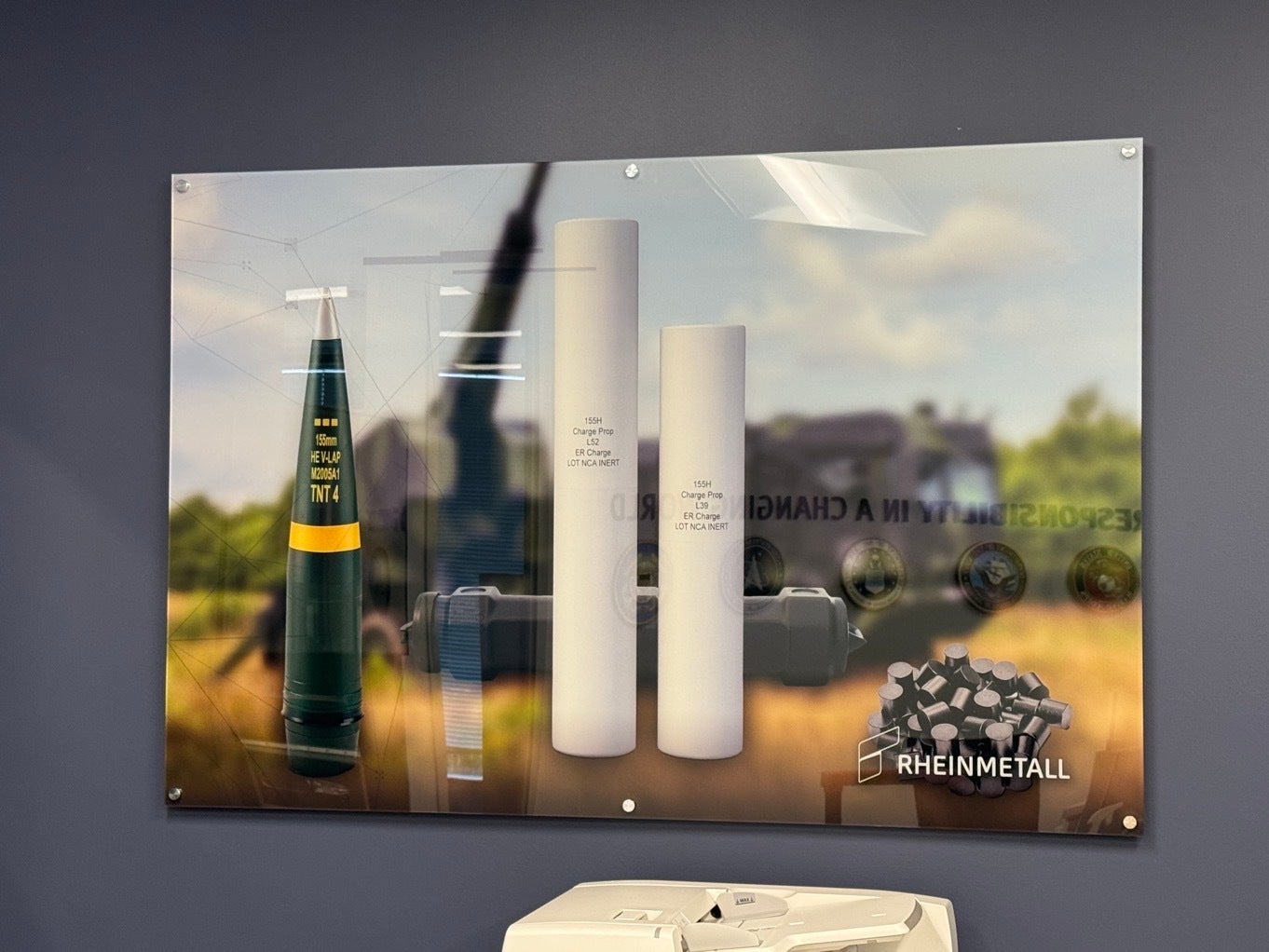 Rheinmetall Office Branding – Direct Print Acrylic Artwork Installation in McLean, VA