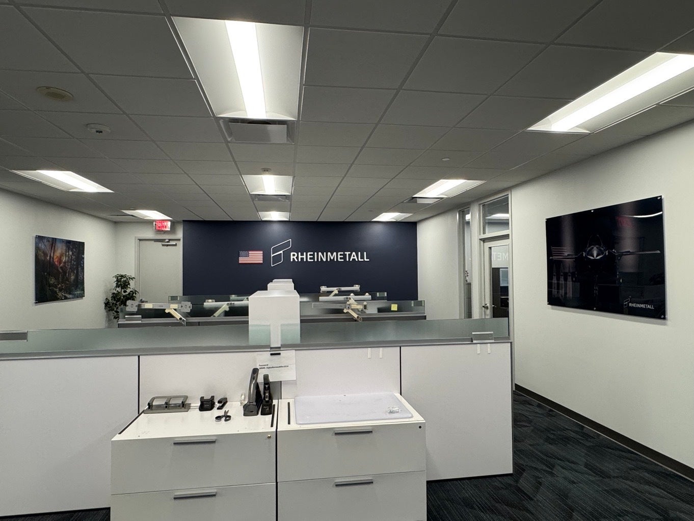 Rheinmetall Office Branding – Direct Print Acrylic Artwork Installation in McLean, VA