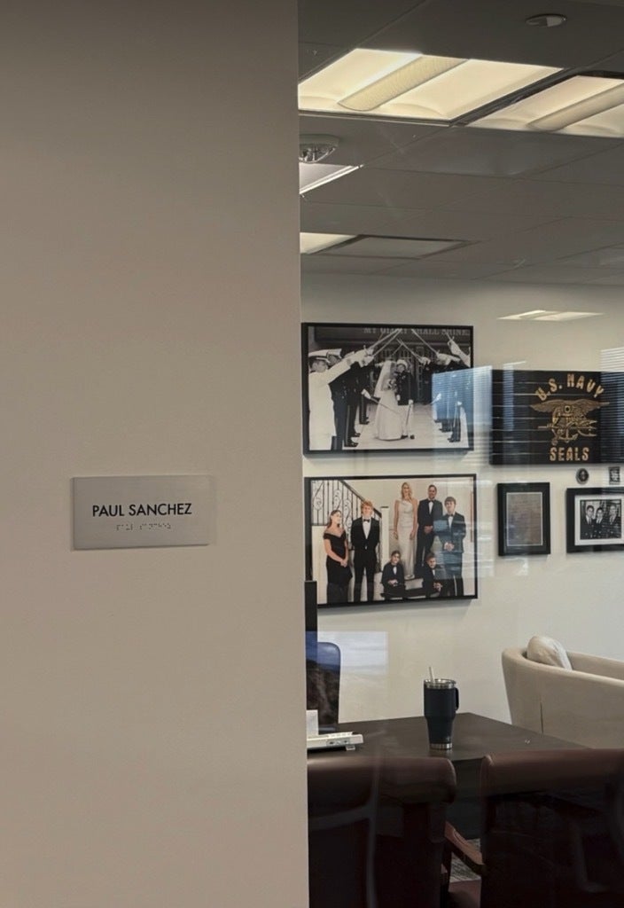 Premium Stainless Steel Room Signs for The Amatriot Group: Elevating a Modern Office Space