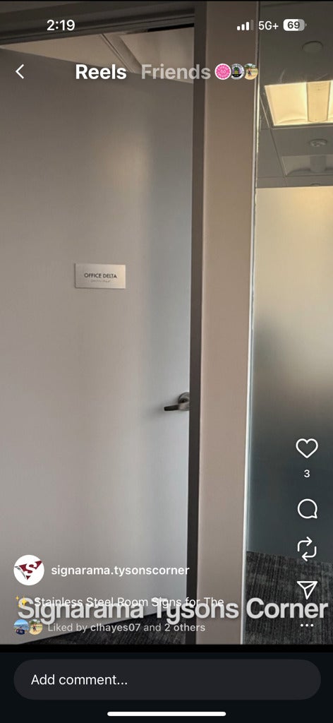 Premium Stainless Steel Room Signs for The Amatriot Group: Elevating a Modern Office Space