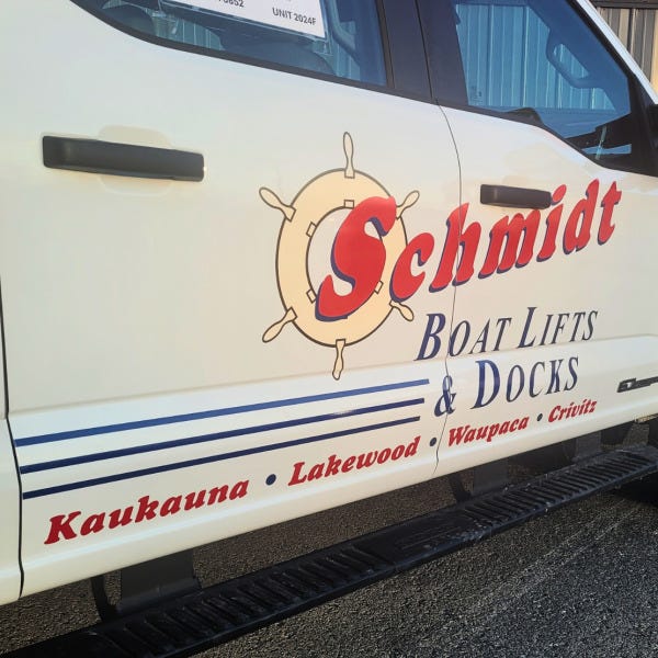 vehicle graphic: Schmidt boat lifts and docks