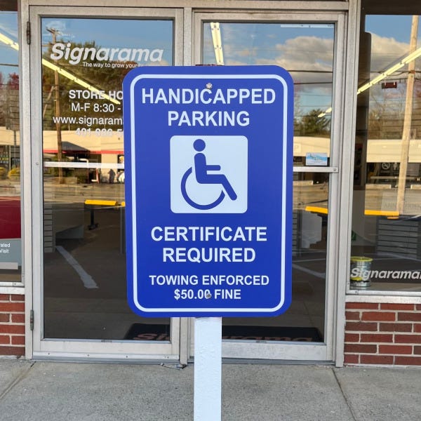 Handicapped parking sign