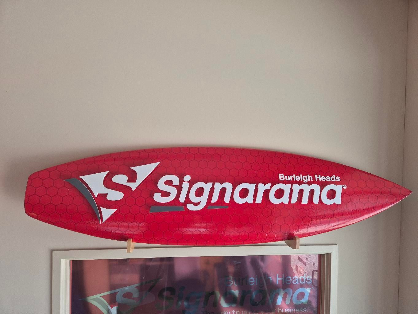 Custom signs on surfboards