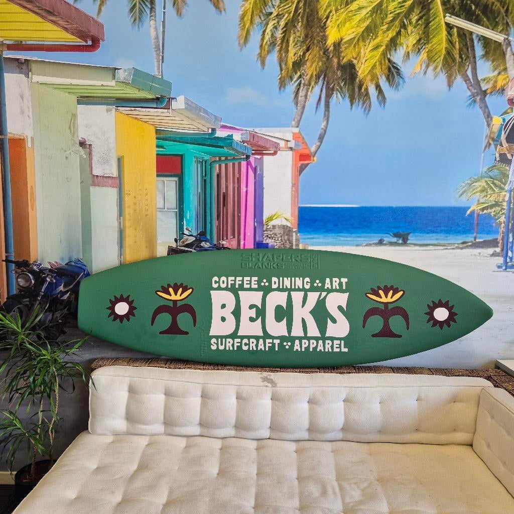 Custom signs on surfboards
