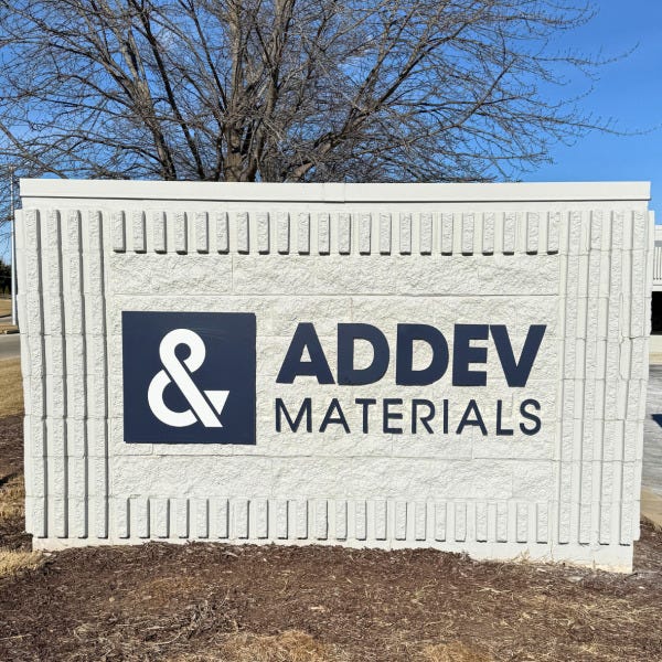 monument sign: addev materials