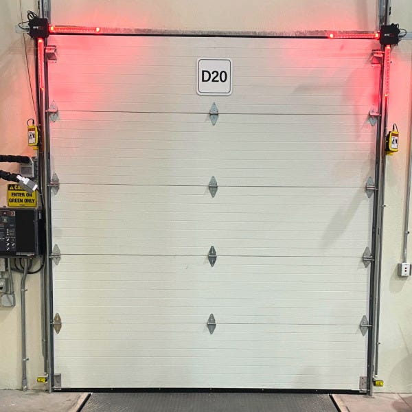 wayfinding sign on garage door