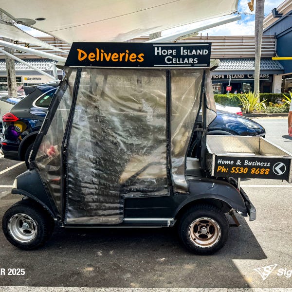 Signarama Springwood rebranding Hope Island Cellars delivery buggy with new durable ACM panels and updated branding graphics