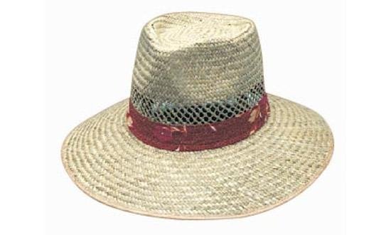 Natural Straw Hat with Green Under
