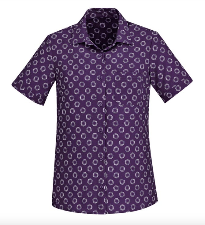 Women's Easy Stretch Daisy Print Short Sleeve Shirt