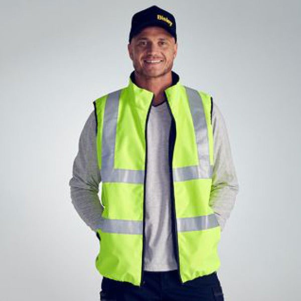 Custom TAPED HI VIS REVERSIBLE PUFFER VEST