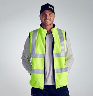 TAPED HI VIS REVERSIBLE PUFFER VEST
