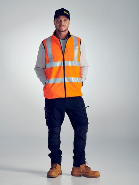 TAPED HI VIS REVERSIBLE PUFFER VEST