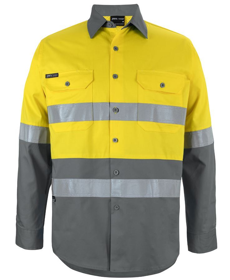 JB's Hi Vis L/S (D+N) 150g Work Shirt