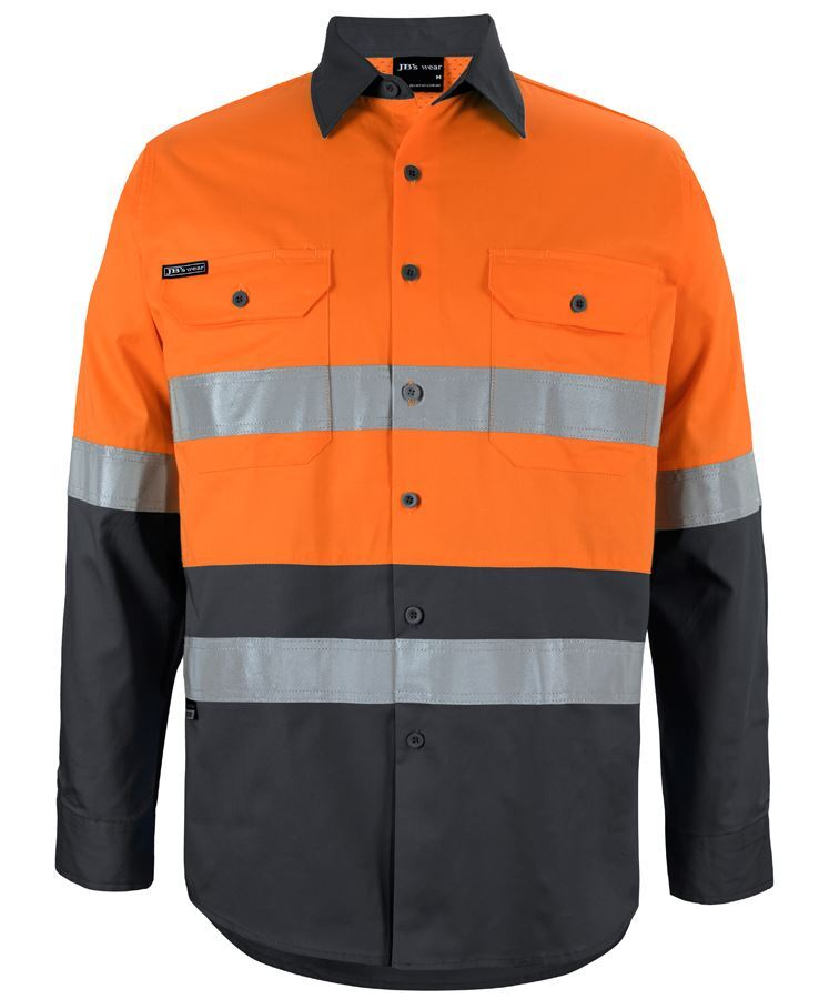 JB's Hi Vis L/S (D+N) 150g Work Shirt
