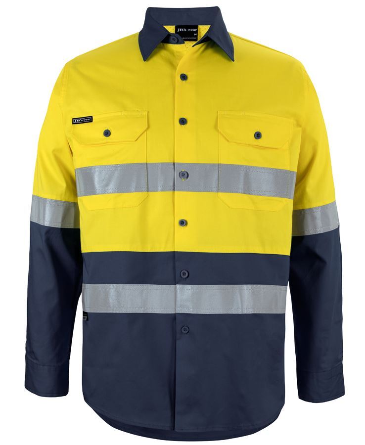 JB's Hi Vis L/S (D+N) 150g Work Shirt