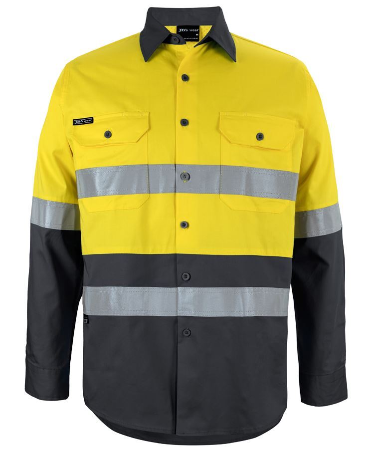 JB's Hi Vis L/S (D+N) 150g Work Shirt