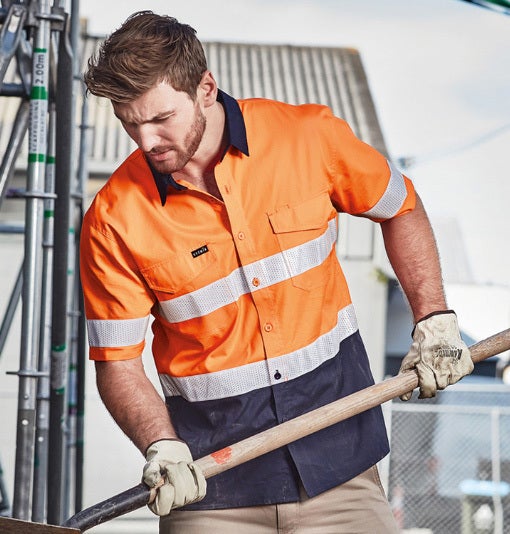 Men's Rugged Cooling Taped Hi Vis S/S Spliced Shirt