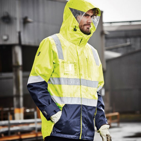 Custom Men's Hi Vis 4 in 1 Waterproof Jacket