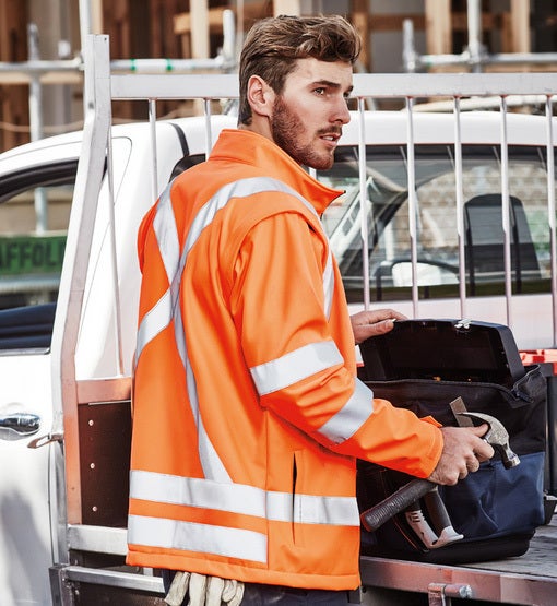 Unisex Hi Vis 2 in 1 X Back Softshell Jacket