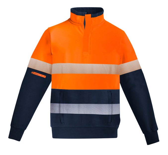 Men's Orange Flame Hi Vis 1/4 Zip Fleece Pullover