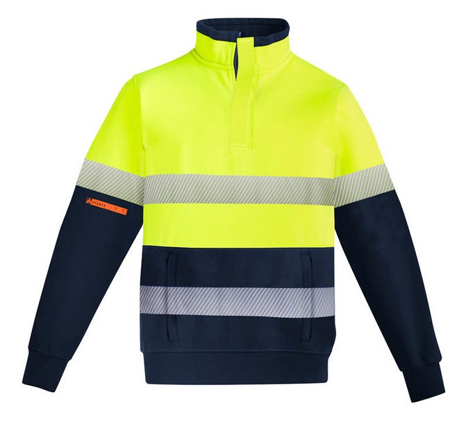 Men's Orange Flame Hi Vis 1/4 Zip Fleece Pullover