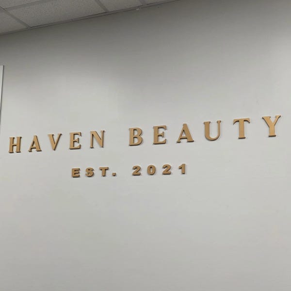 Haven Beauty - Raised Letters