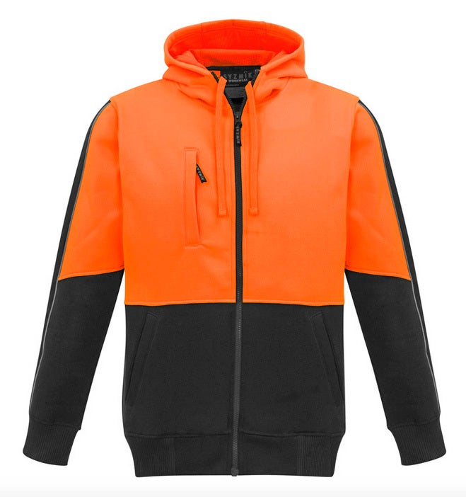Unisex Hi Vis Full Zip Hoodie