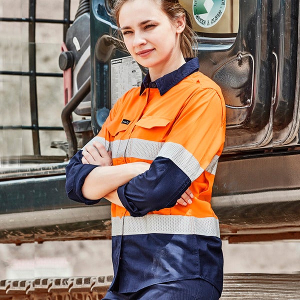 Custom Women's Rugged Cooling Taped Hi Vis Spliced Shirt