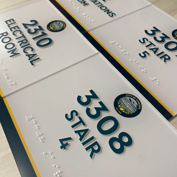 City of Corona City Hall ADA Signs