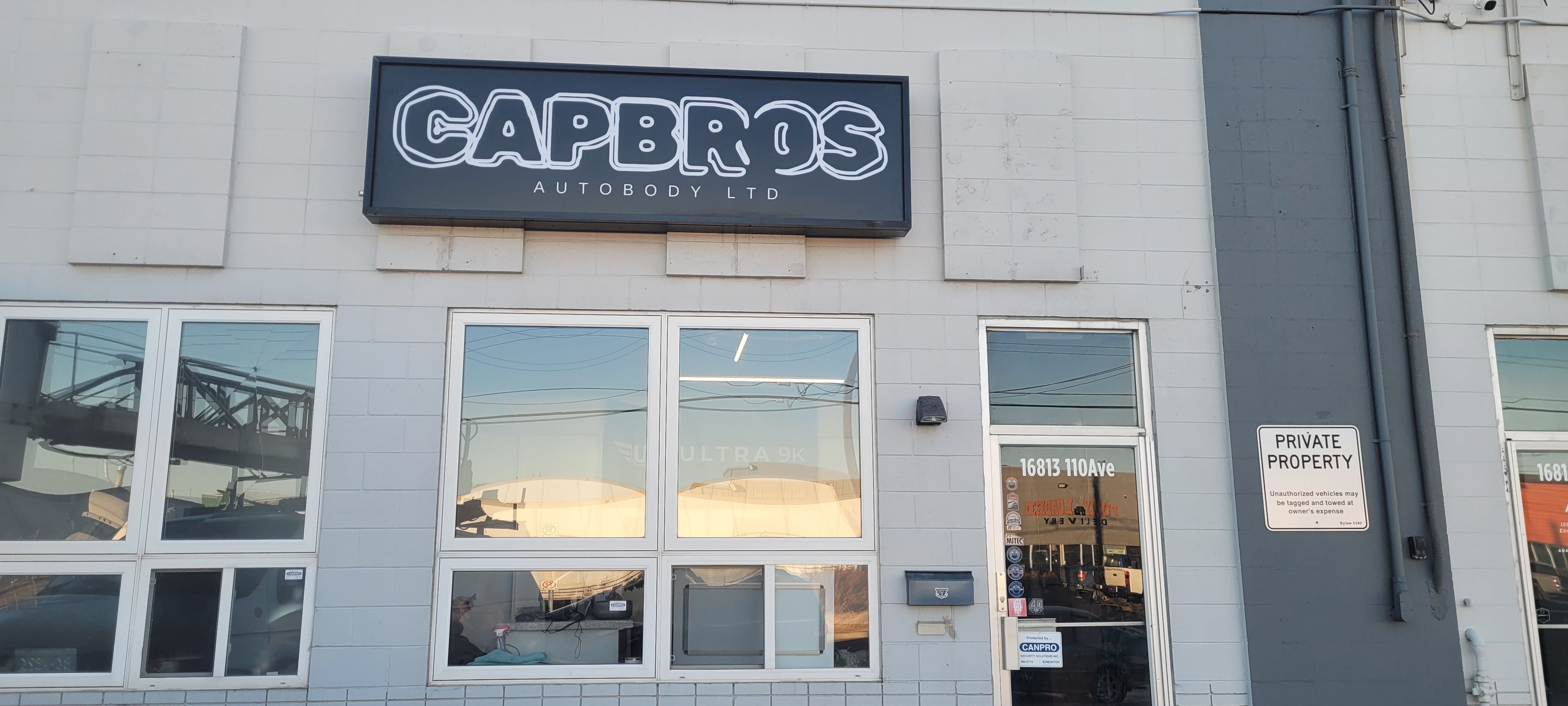 New Lexan Face for Capbros Autobody in Edmonton, AB