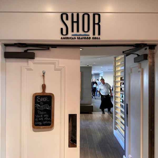 Signarama – Costa Mesa designed and installed a custom interior dimensional logo sign for SHOR American Seafood Grill. Clean, elegant restaurant branding solutions. Call 714-884-3068.