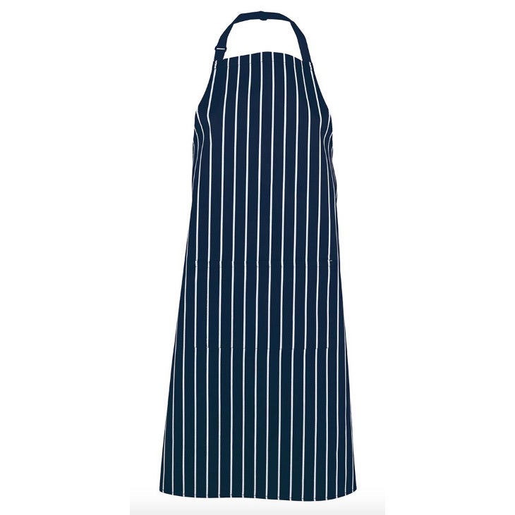 BIB STRIPED APRON WITH POCKET