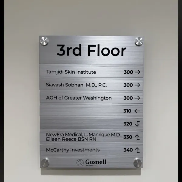 Wayfinding Signage Installation for Gosnell Property Management in McLean, VA