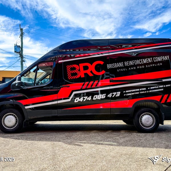 Signarama Springwood vehicle graphics designed and installed for Brisbane Reinforcement Company to enhance fleet branding and road visibility.