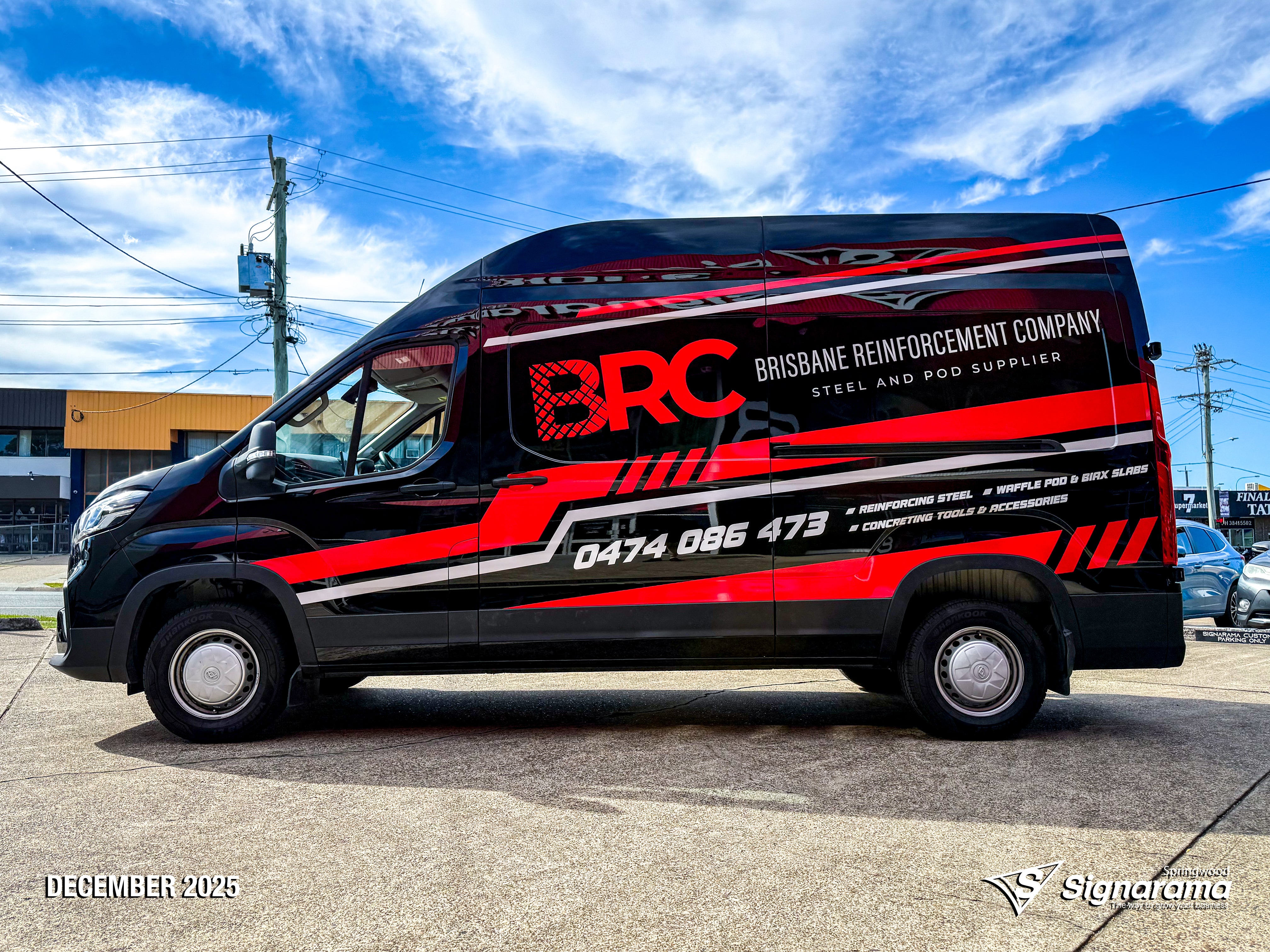 Signarama Springwood vehicle graphics designed and installed for Brisbane Reinforcement Company to enhance fleet branding and road visibility.