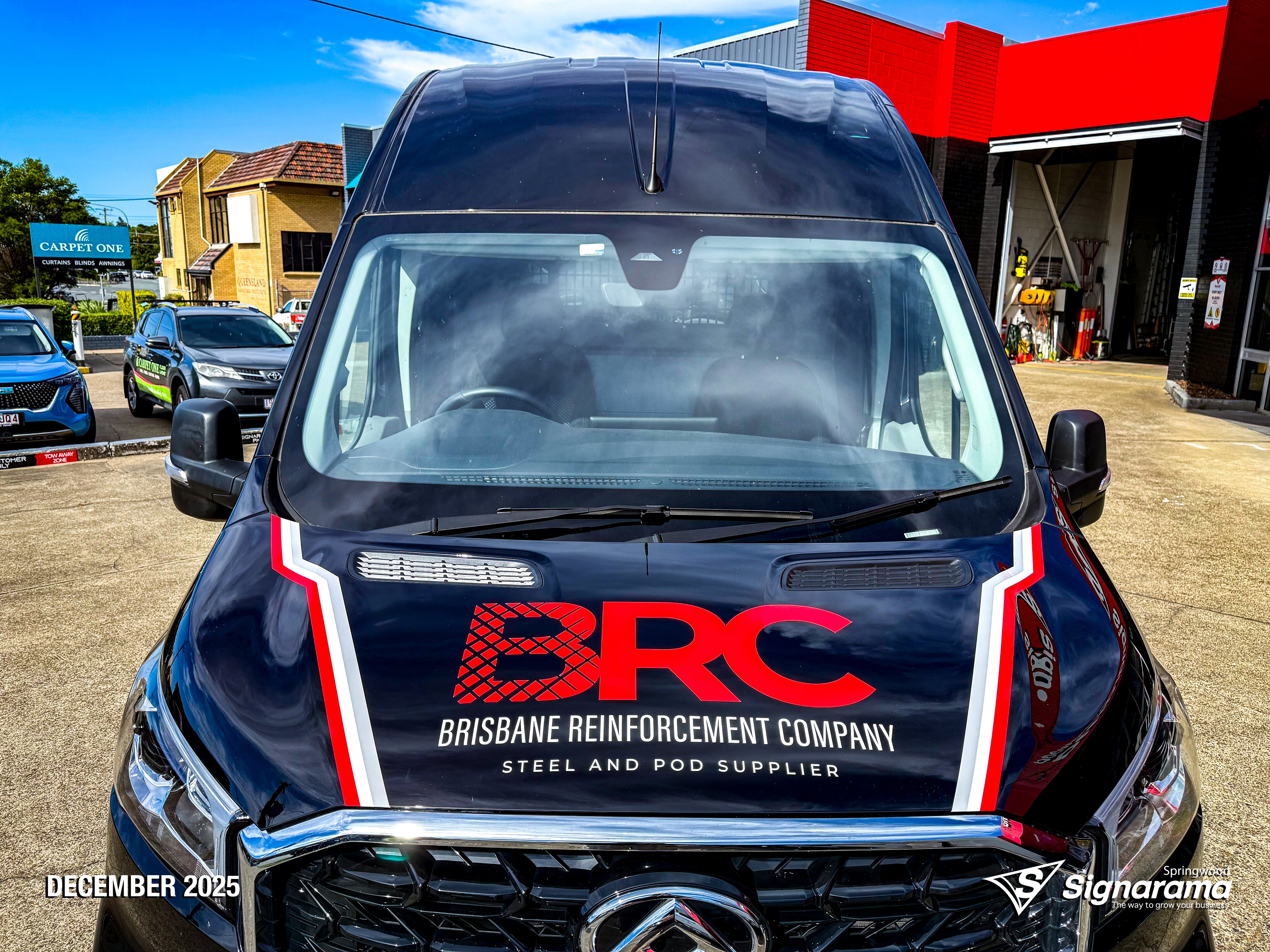 Signarama Springwood vehicle graphics designed and installed for Brisbane Reinforcement Company to enhance fleet branding and road visibility.