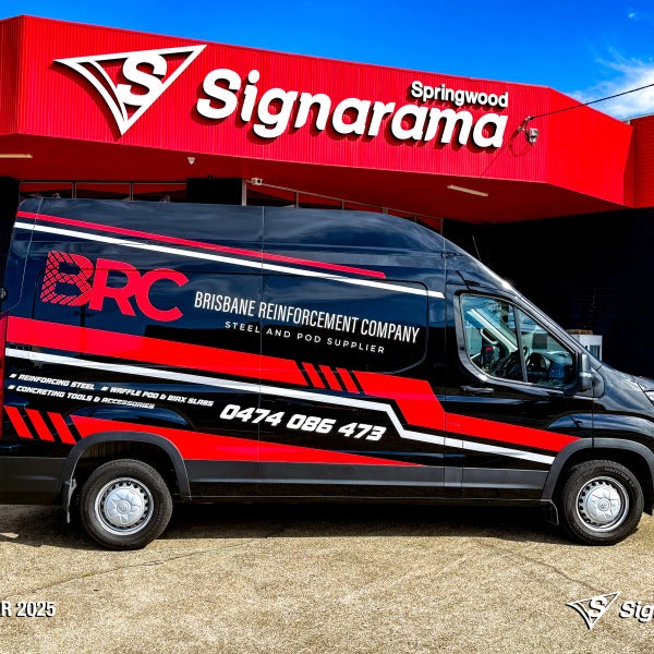 Signarama Springwood vehicle graphics designed and installed for Brisbane Reinforcement Company to enhance fleet branding and road visibility.