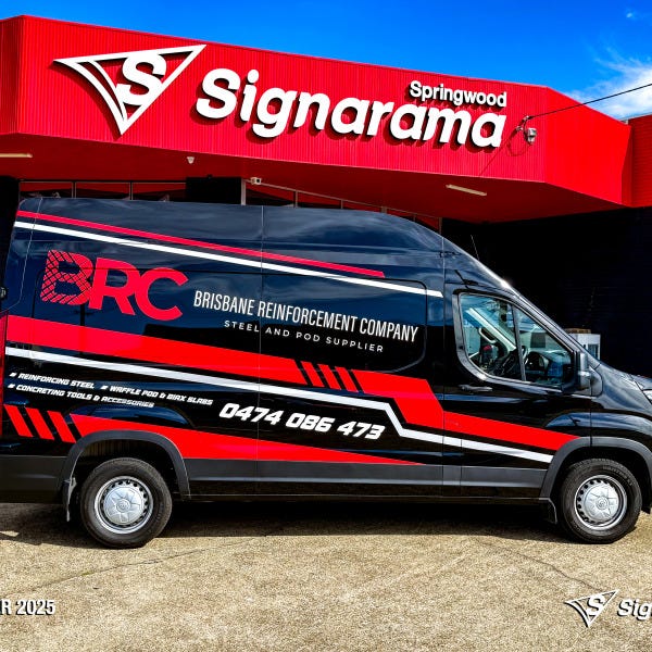 Signarama Springwood vehicle graphics designed and installed for Brisbane Reinforcement Company to enhance fleet branding and road visibility.