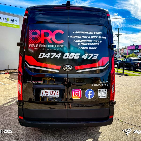 Signarama Springwood vehicle graphics designed and installed for Brisbane Reinforcement Company to enhance fleet branding and road visibility.