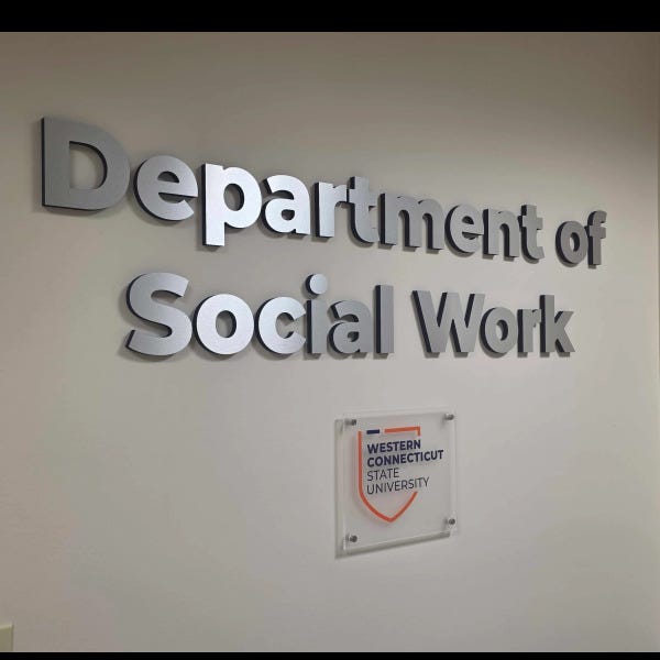 WCSU Department of Social Work Dimensional Letters and Standoff Plaque
