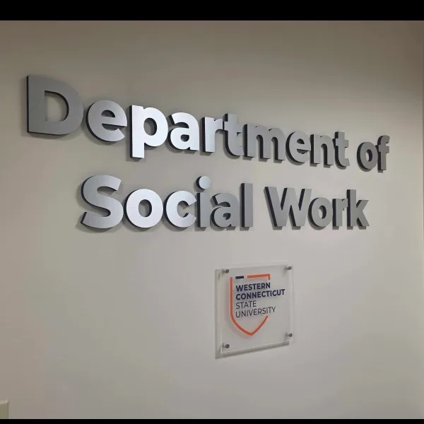 WCSU Department of Social Work Dimensional Letters and Standoff Plaque