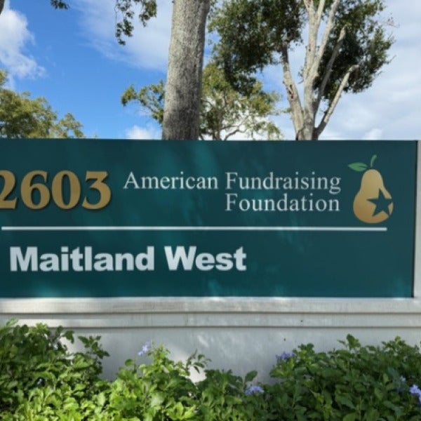 Aluminum Sign with Cut-Out Numbers for American Fundraising Foundation!