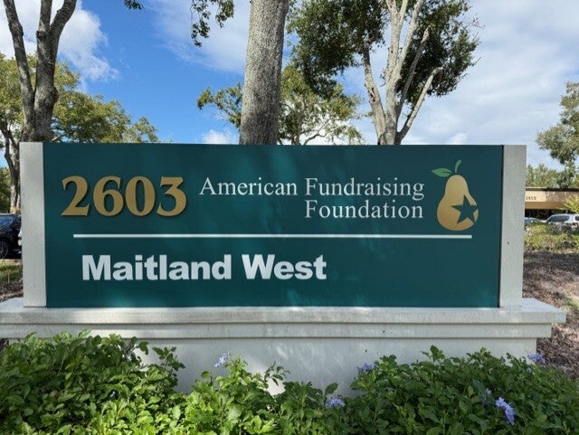 Aluminum Sign with Cut-Out Numbers for American Fundraising Foundation!