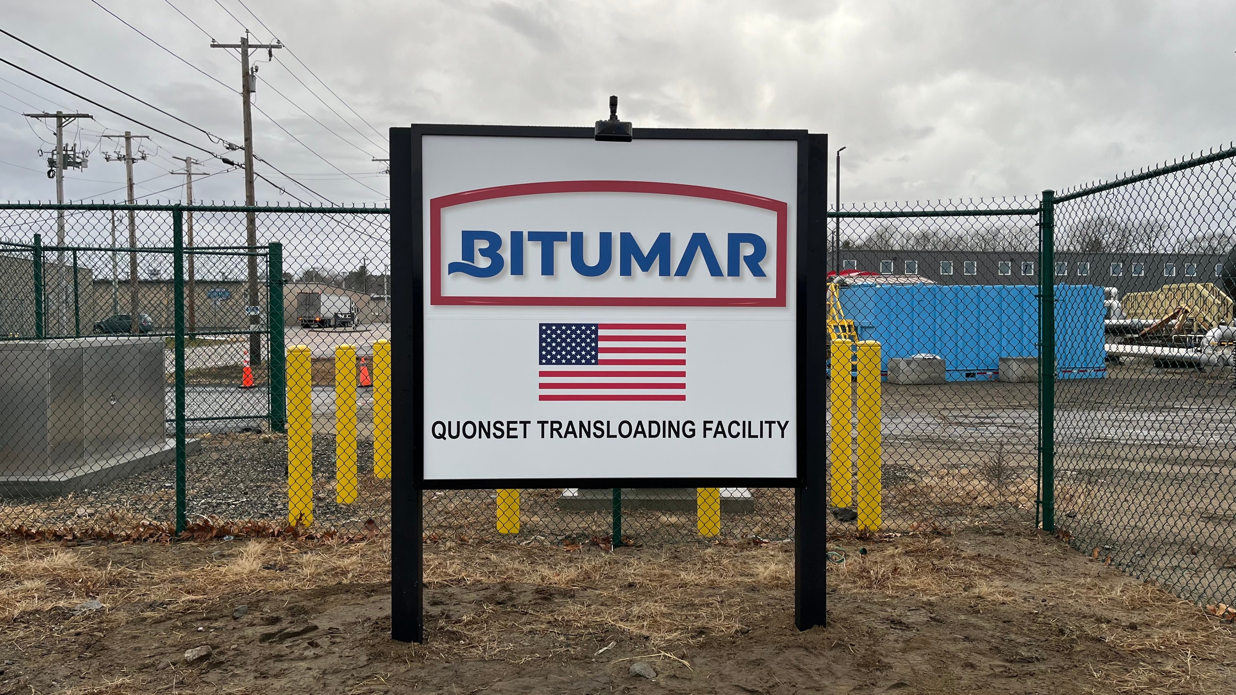 Freestanding Custom Aluminum Sign for Bitumar’s New Quonset Facility