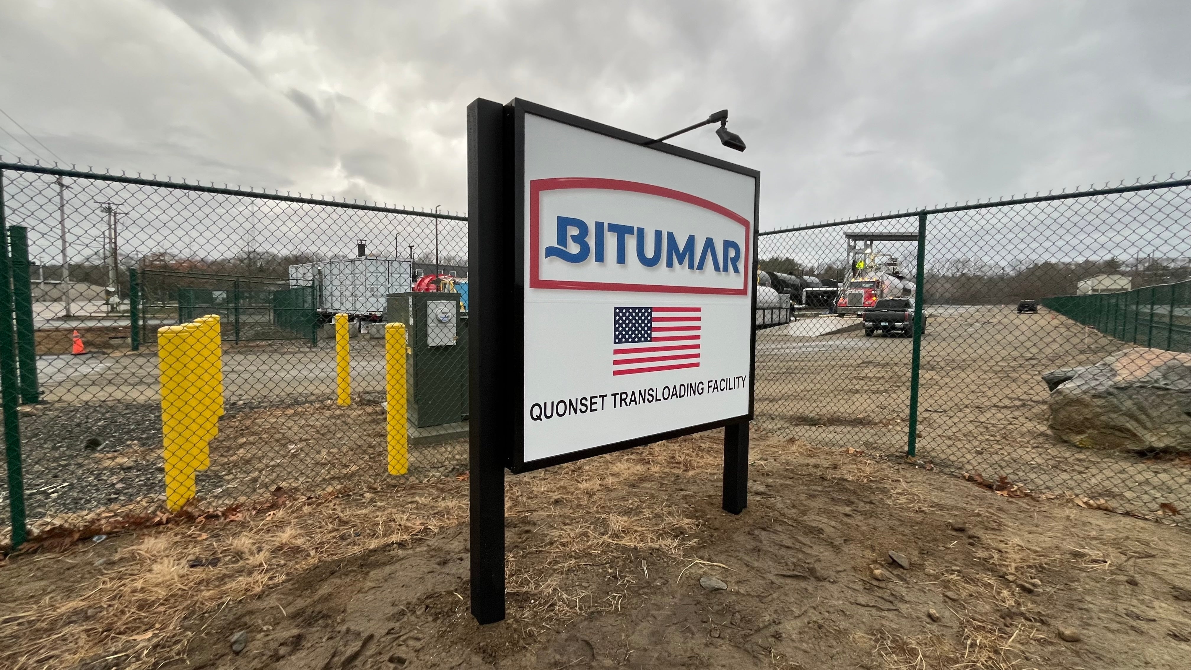 Freestanding Custom Aluminum Sign for Bitumar’s New Quonset Facility