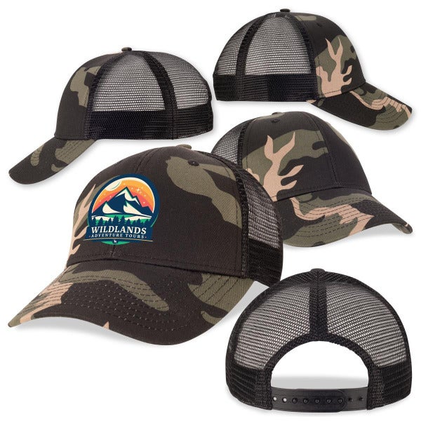 Custom Black Camo Trucker Cap