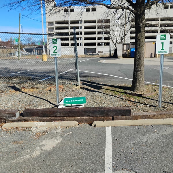 UNCC Co Lab Reserved Parking Signs