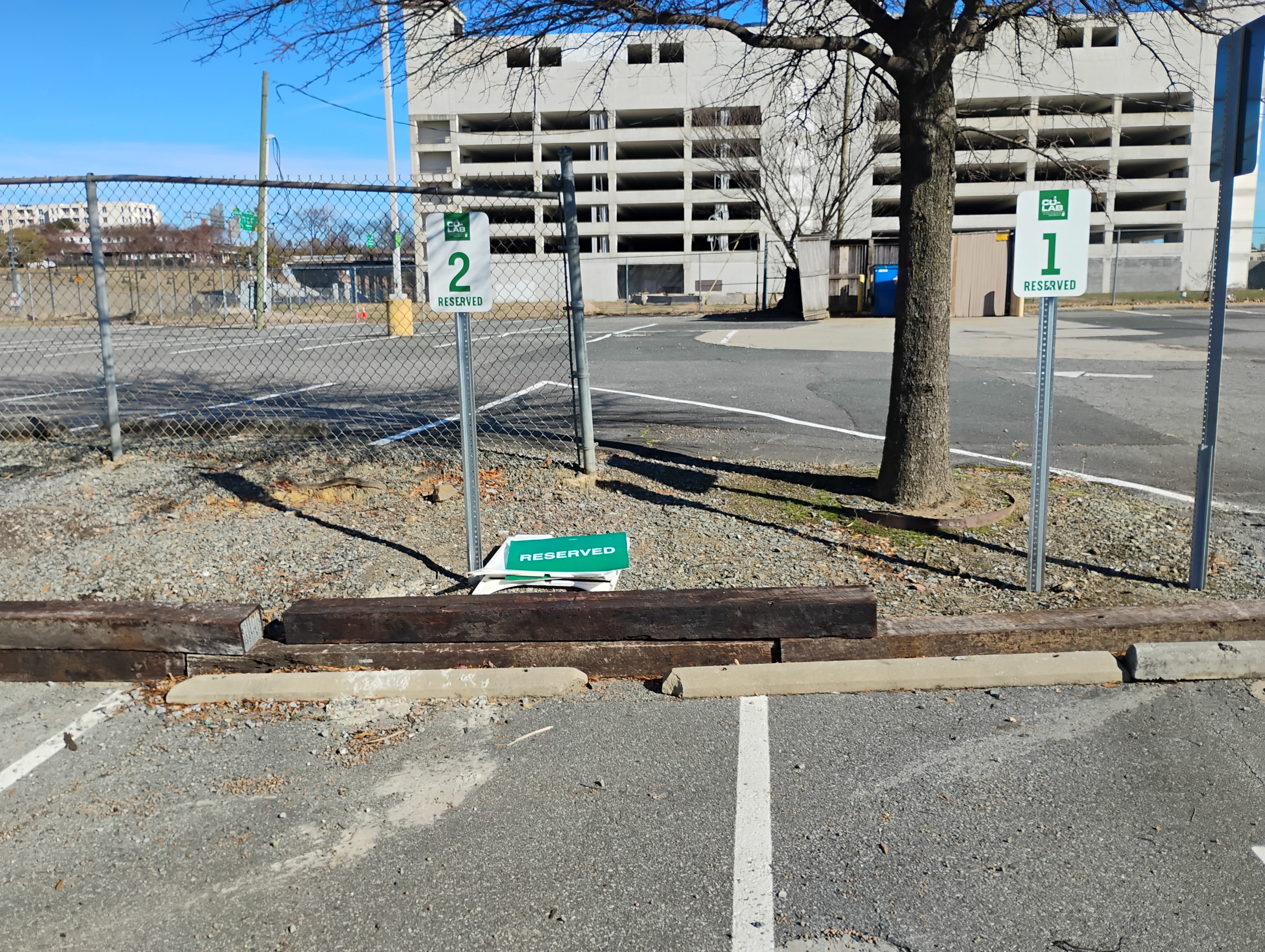 UNCC Co Lab Reserved Parking Signs
