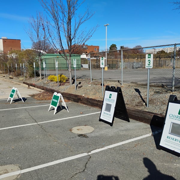 UNCC Co Lab Reserved Parking Signs